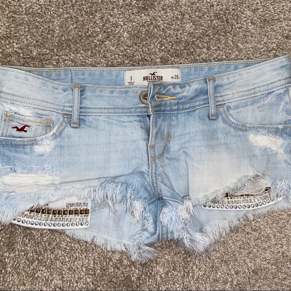 Hollister blue jean shorts